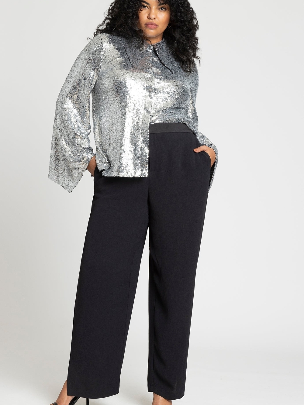 Eloquii Silver Sequin Blouse